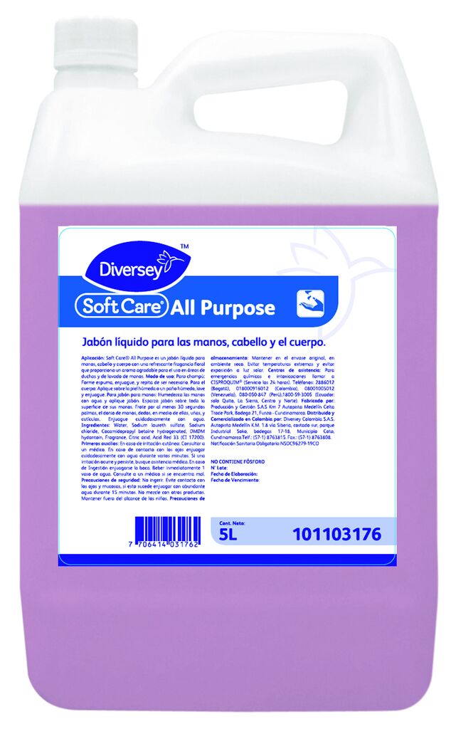SOFT CARE ALL PURPOSE 2x5L - Jabón líquido para las manos, el cabello y el cuerpo